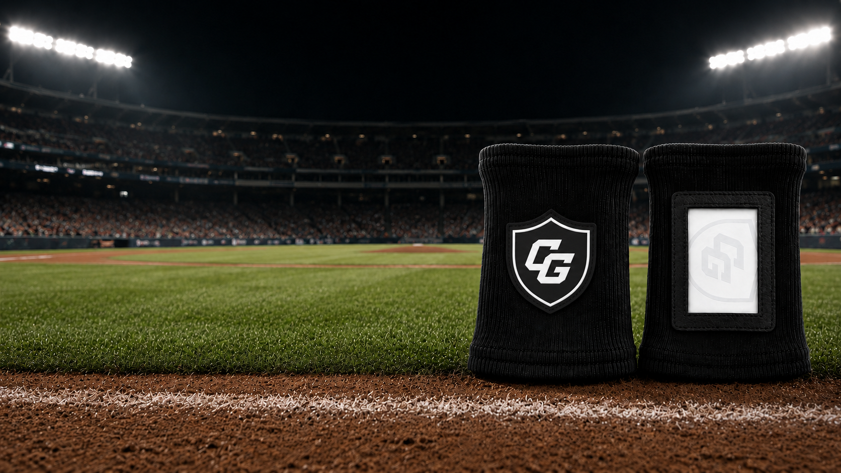 Clutch Guard baseball wristbands in a stadium